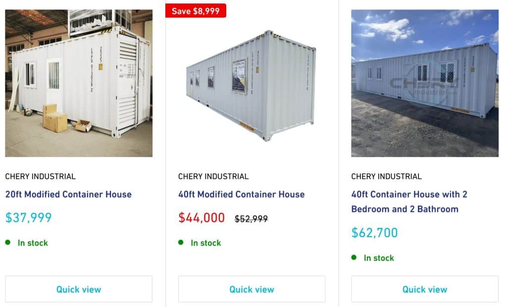 shipping container houses on sale